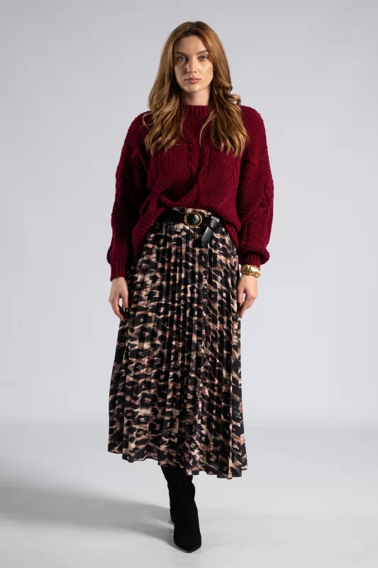 Skirt Maxi Pleated Belt