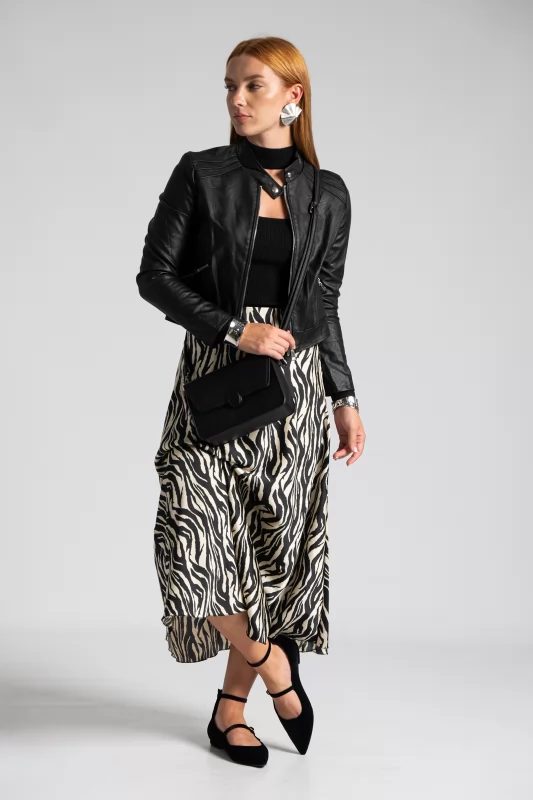 Skirt Maxi Satin Zebra