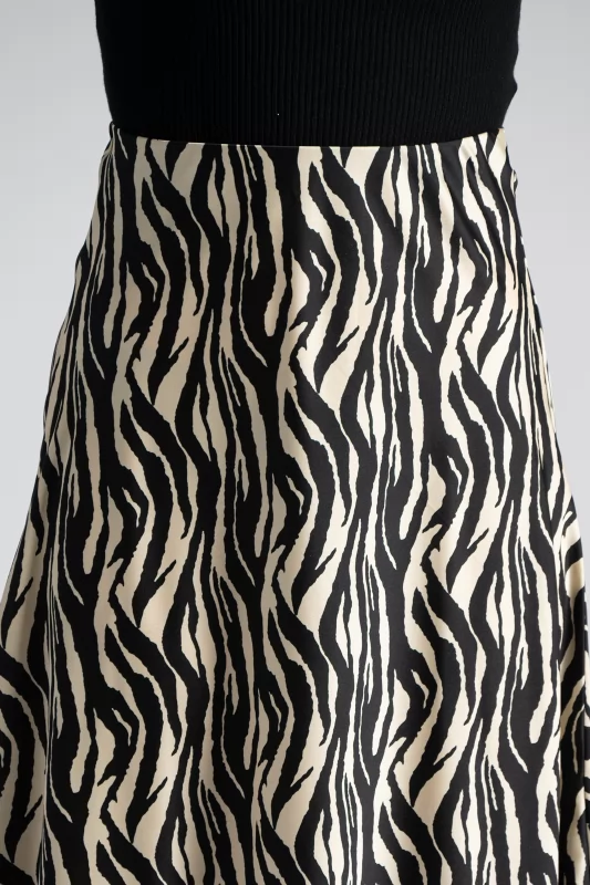 Skirt Maxi Satin Zebra