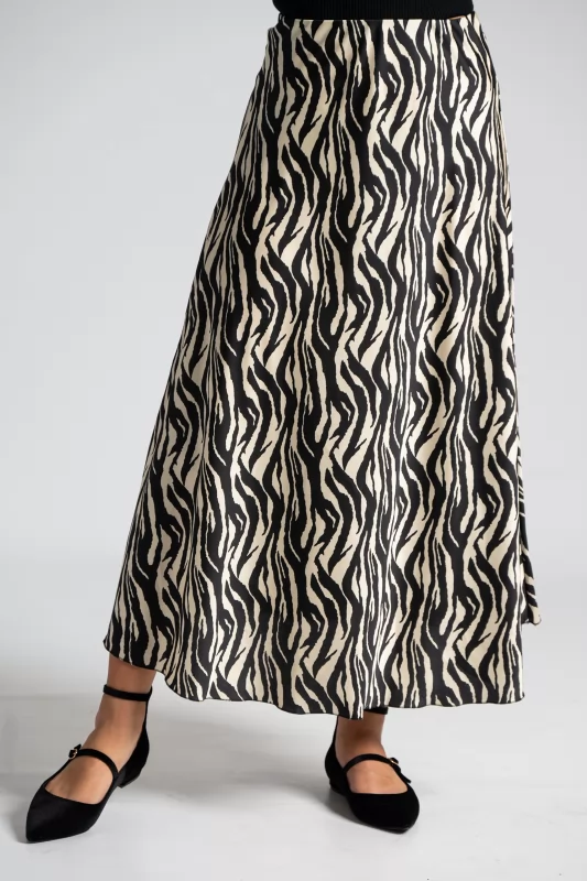 Skirt Maxi Satin Zebra