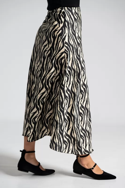 Skirt Maxi Satin Zebra