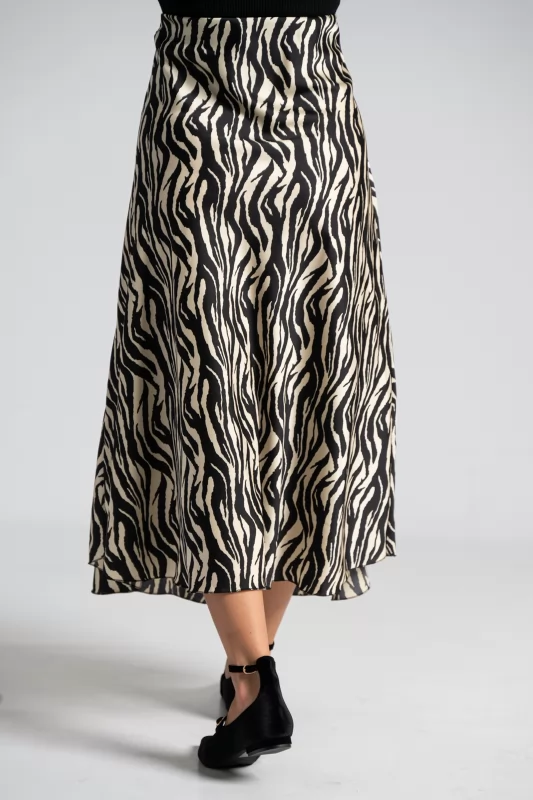 Skirt Maxi Satin Zebra