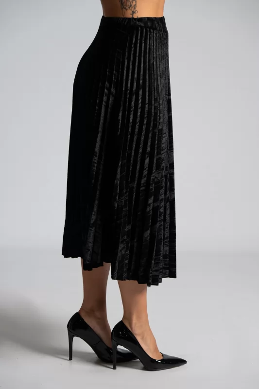 Midi Skirt Pleated Velvet