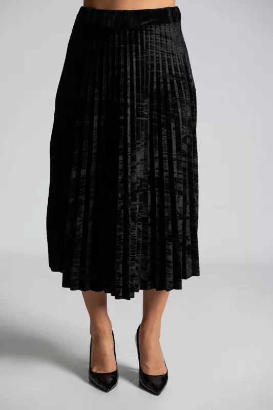 Midi Skirt Pleated Velvet