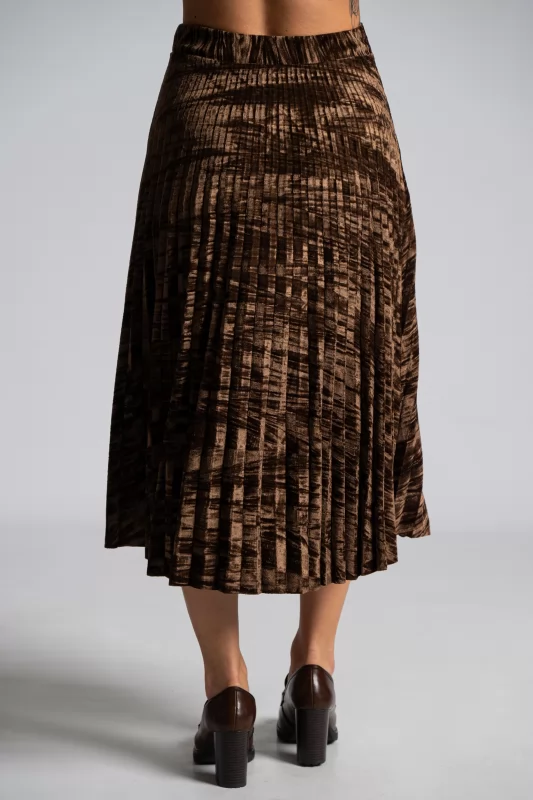 Midi Skirt Pleated Velvet