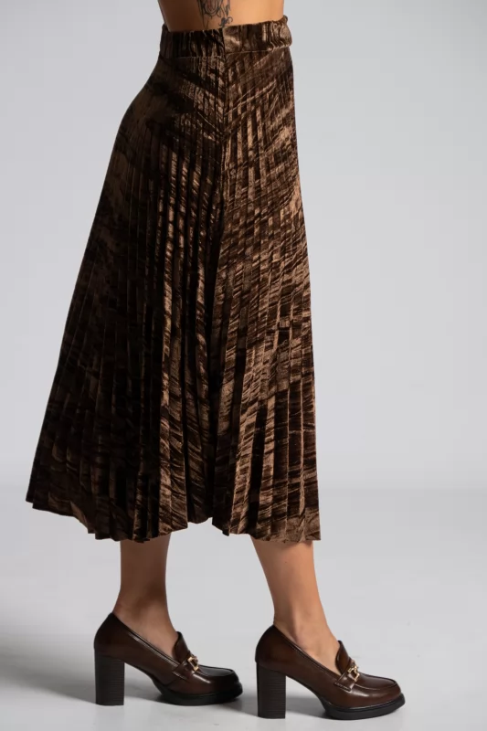 Midi Skirt Pleated Velvet