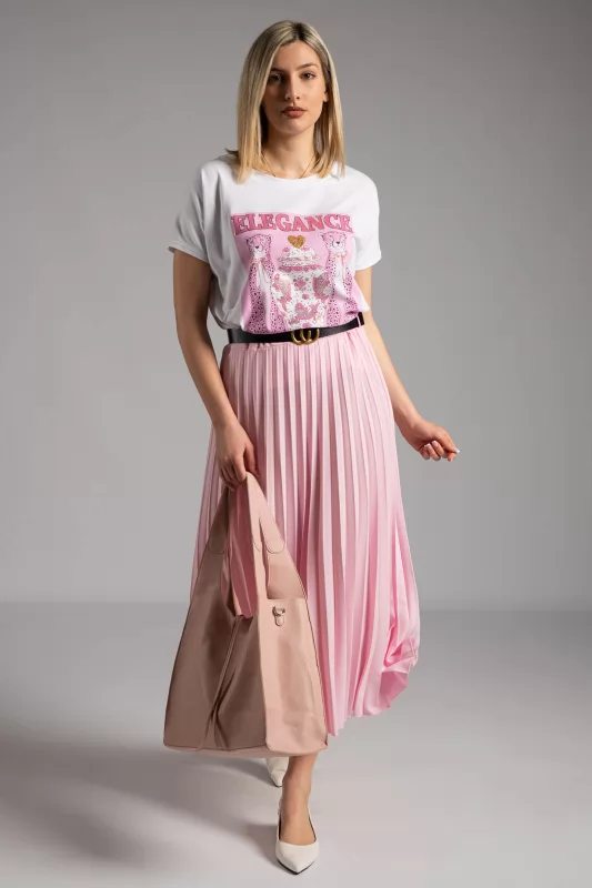 Skirt Midi Pleated Belt