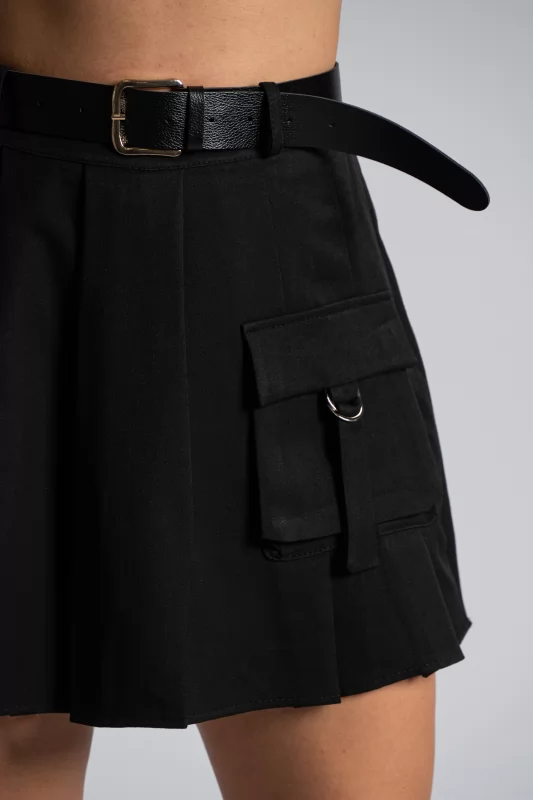 Mini Skirt Pleated Belt