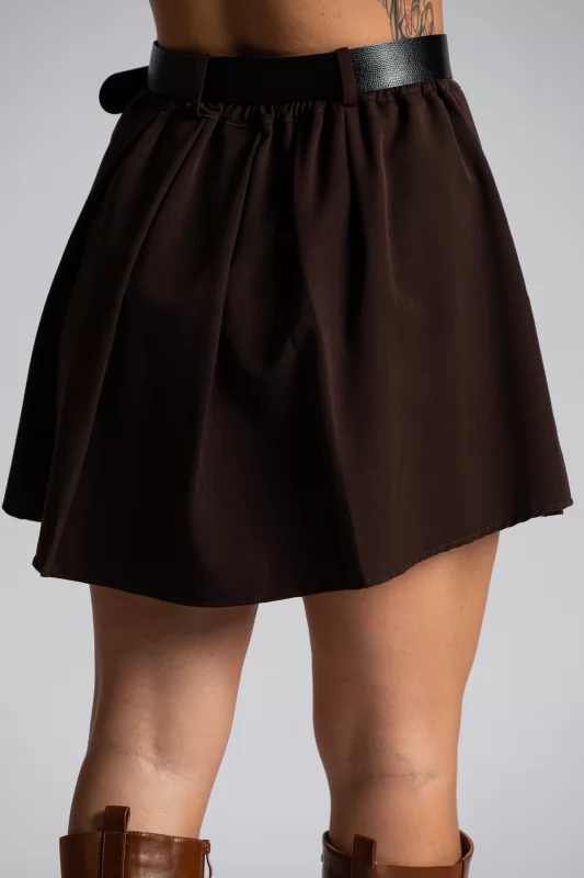 Mini Skirt Pleated Belt