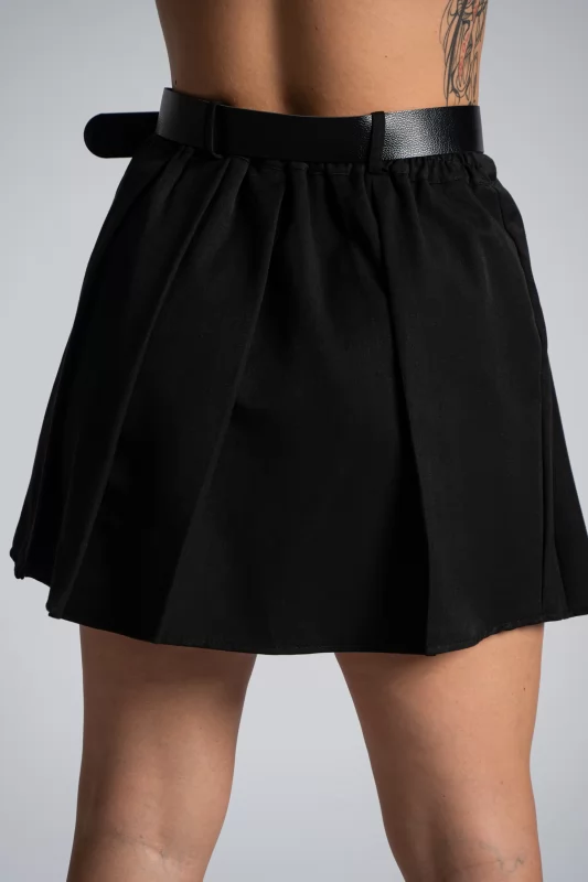 Mini Skirt Pleated Belt