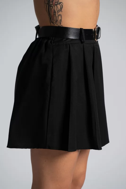 Mini Skirt Pleated Belt