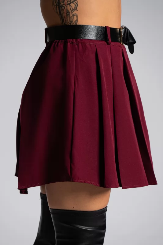 Mini Skirt Pleated Belt