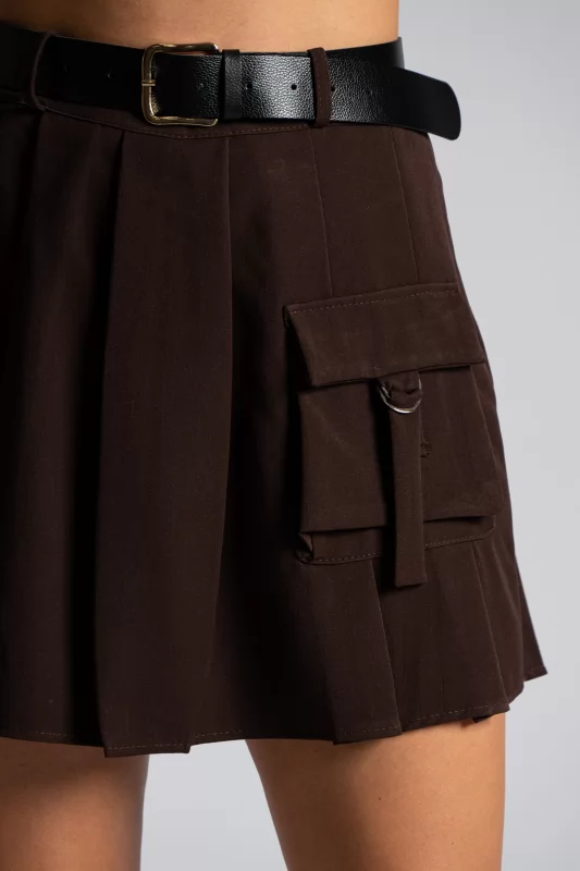 Mini Skirt Pleated Belt