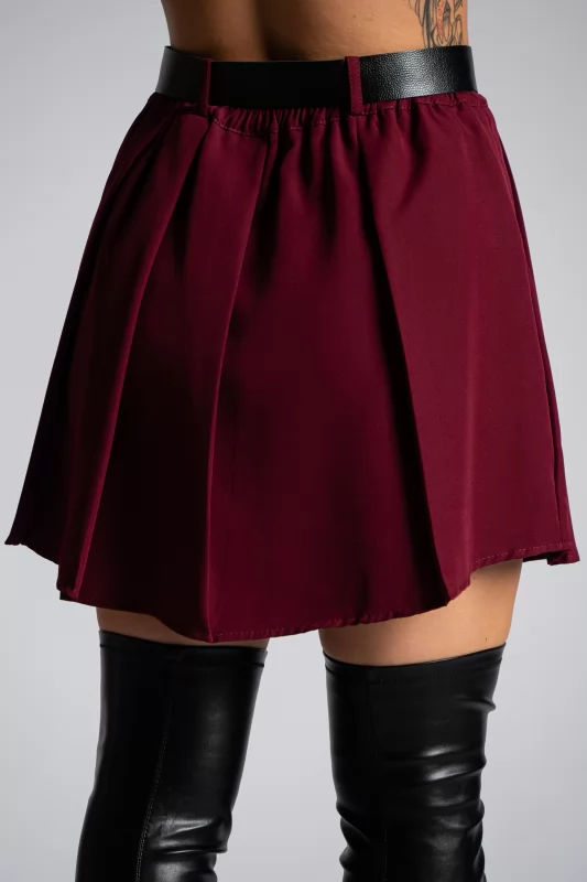 Mini Skirt Pleated Belt