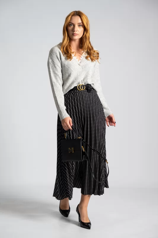 Pleated Skirt Polka Dots