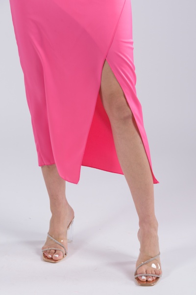 Satin Skirt Slit Bubblegum