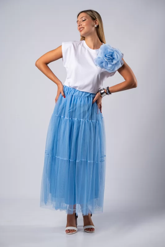 Skirt Tulle Belt Blue