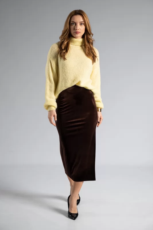 Velvet Midi Skirt