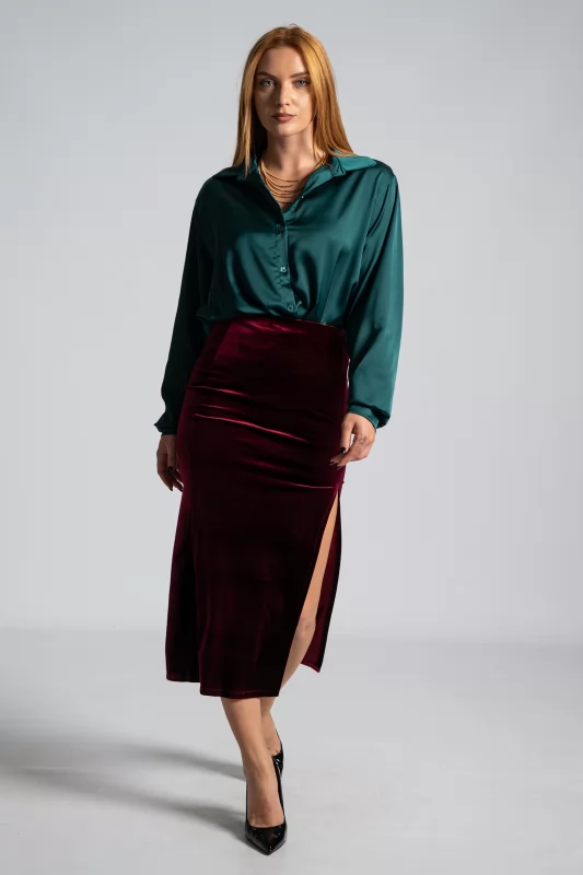 Velvet Midi Skirt