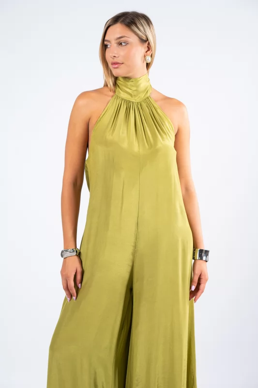 Jumpsuit Halter Neck Apple Green