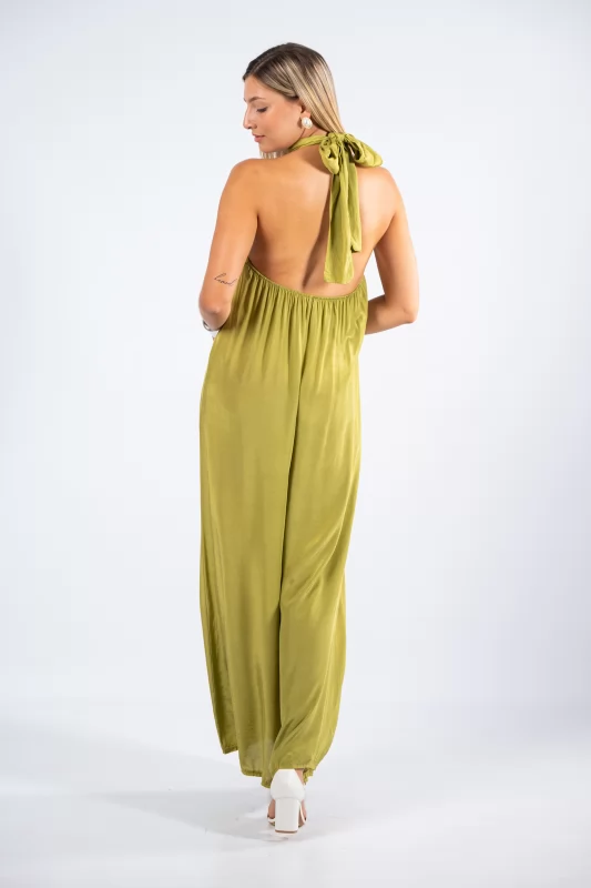 Jumpsuit Halter Neck Apple Green