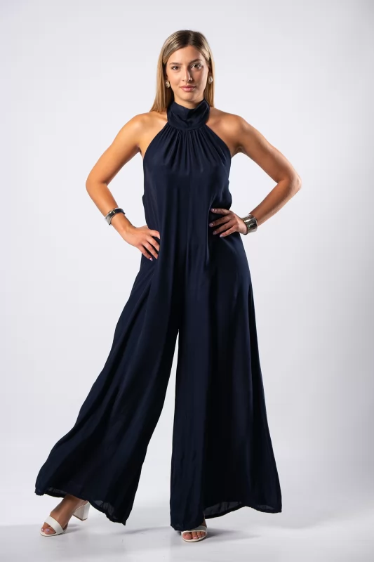 Jumpsuit Halter Neck Navy Blue