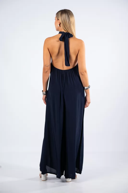 Jumpsuit Halter Neck Navy Blue