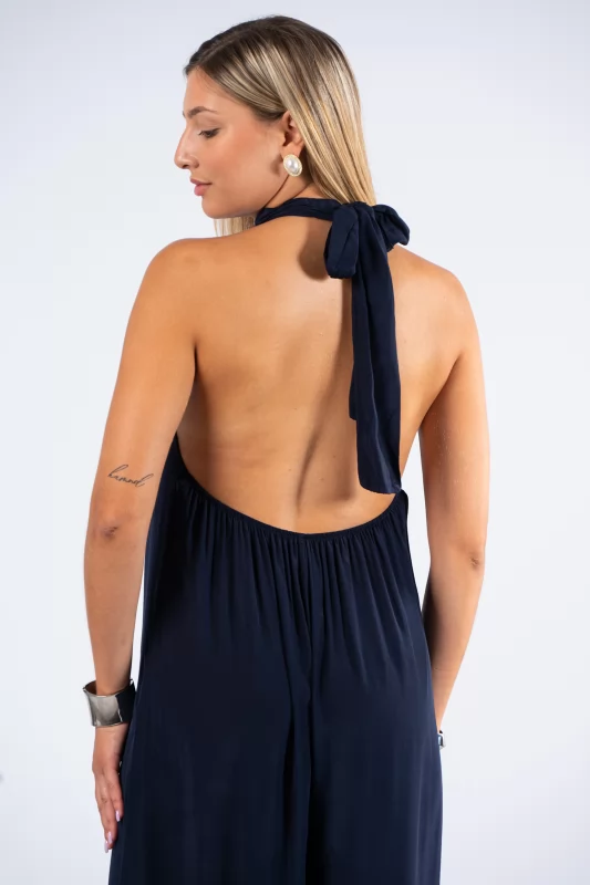 Jumpsuit Halter Neck Navy Blue