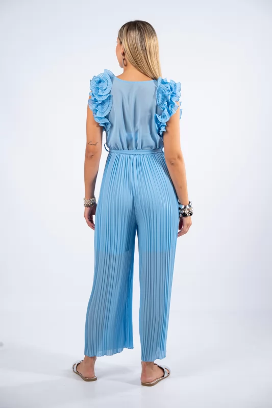 Jumpsuit Volant Pleated  Blue