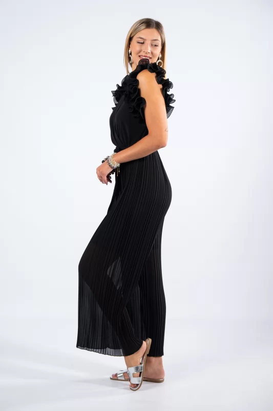 Jumpsuit Volant Pleated Black