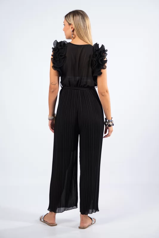 Jumpsuit Volant Pleated Black