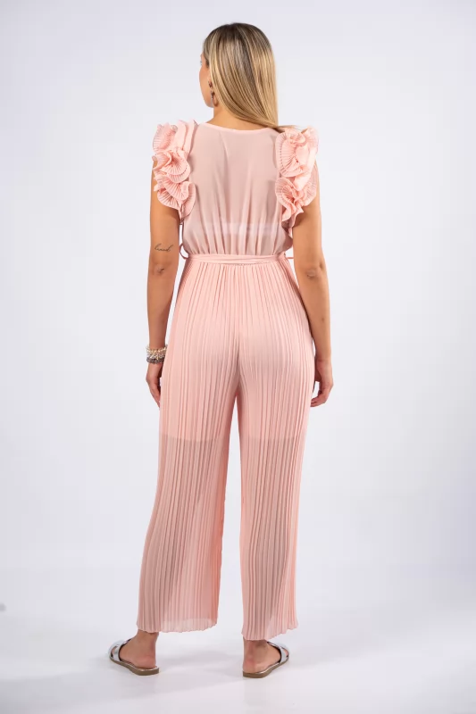 Jumpsuit Volant Pleated Pink