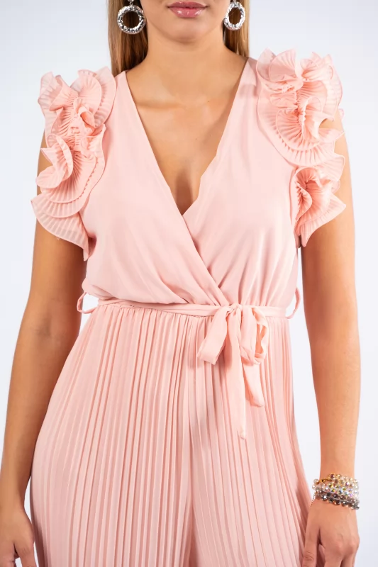 Jumpsuit Volant Pleated Pink