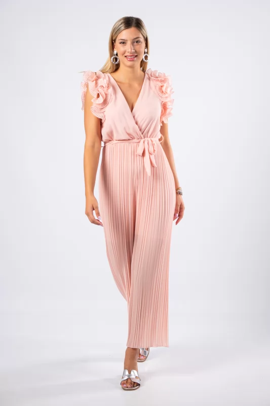 Jumpsuit Volant Pleated Pink