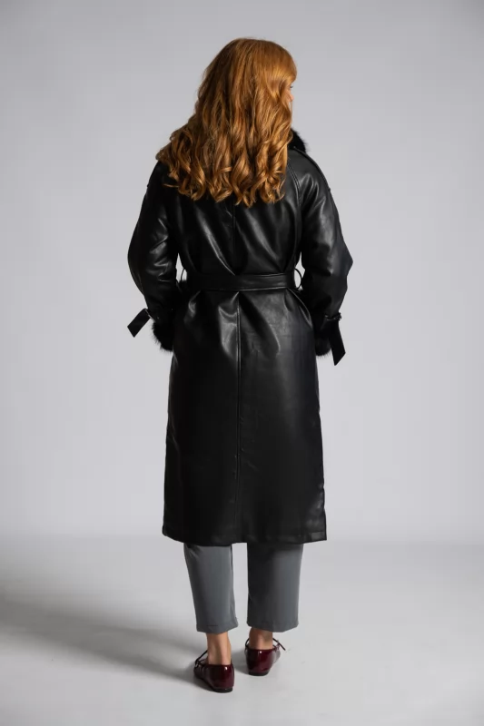 Leatherette Trench Coat