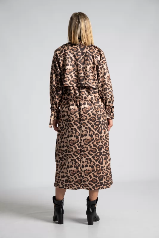 Trench Coat Maxi Cheetah