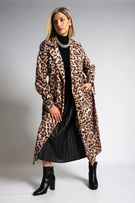 Trench Coat Maxi Cheetah