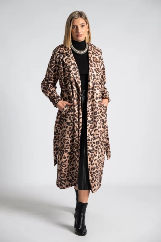 Trench Coat Maxi Cheetah