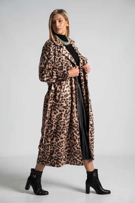 Trench Coat Maxi Cheetah