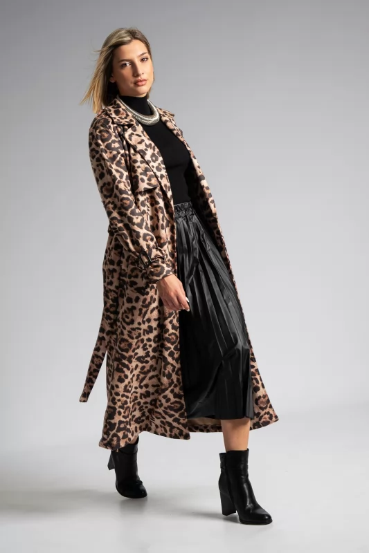 Trench Coat Maxi Cheetah