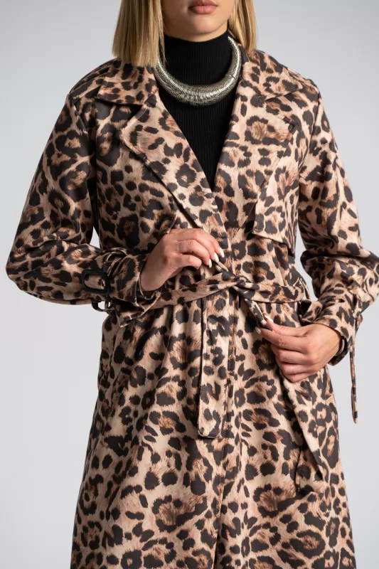 Trench Coat Maxi Cheetah