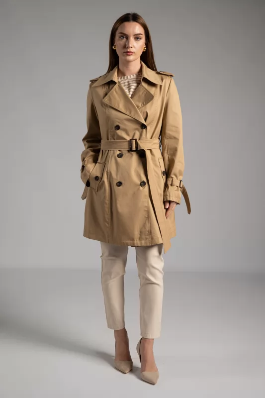 Trench Coat Cotton Belt 