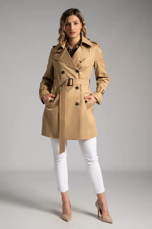 Trench Coat Cotton Belt 