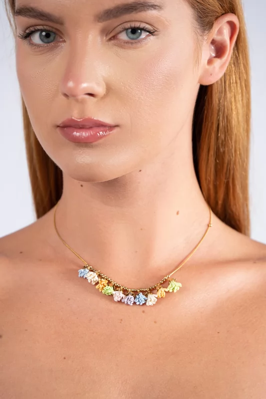 Necklace Flowers Gold
