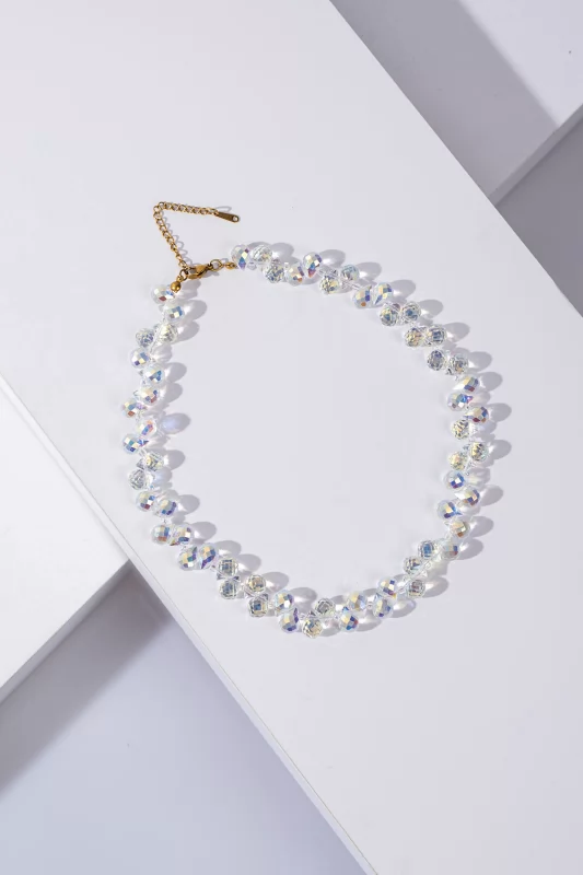 Crystal necklace Iridazon White