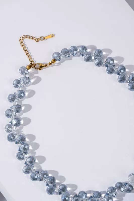 Necklace Crystals Light Blue