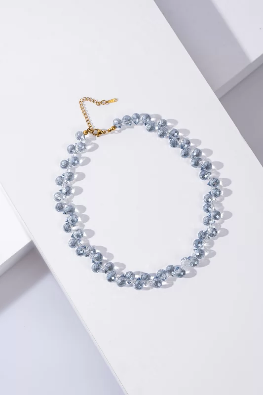 Necklace Crystals Light Blue