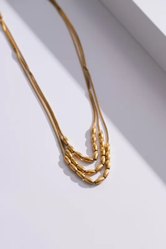 Necklace Triple Oval Gold