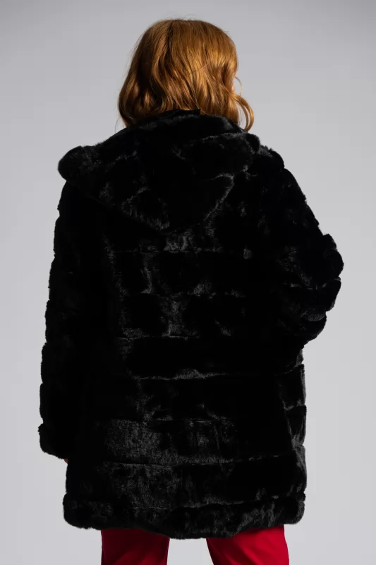 Midi Furry Coat Hoodie