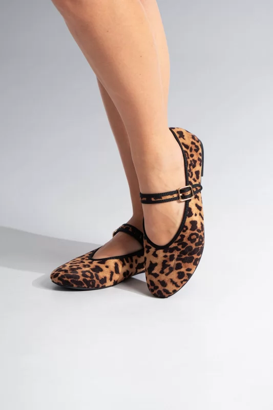 Ballet Shoes Suede Leopar